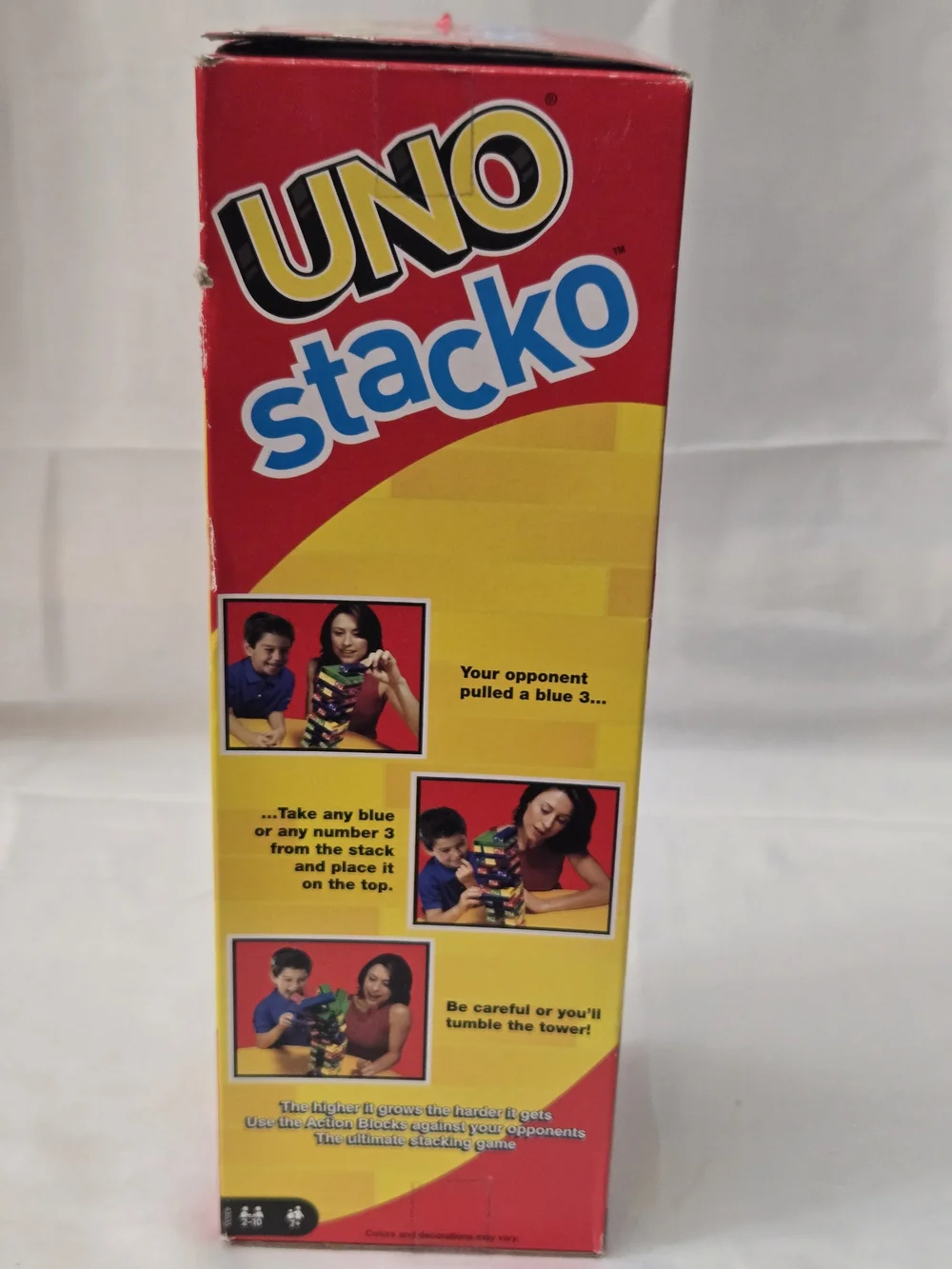 UNO Stacko Mattel 43535 Stacking Block Game NEW Open Box 45 Blocks Sealed